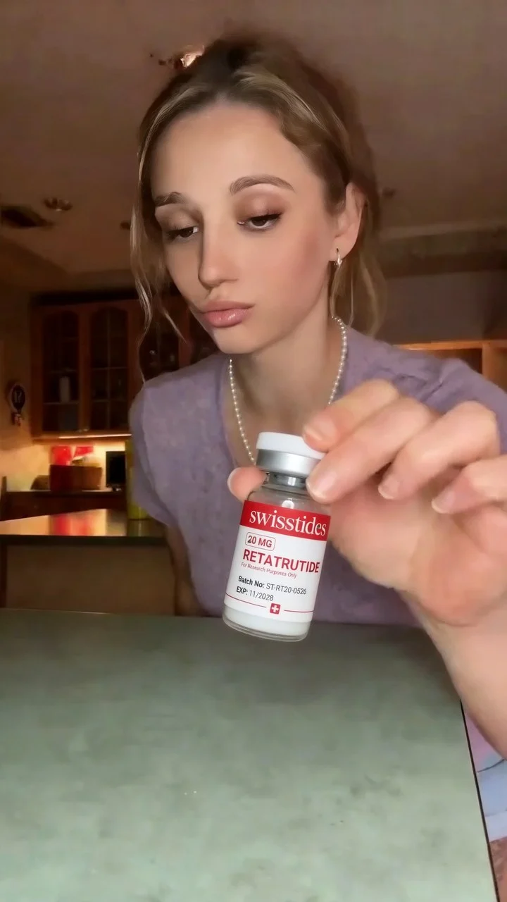 A customer with her Swiss Tides vial at home